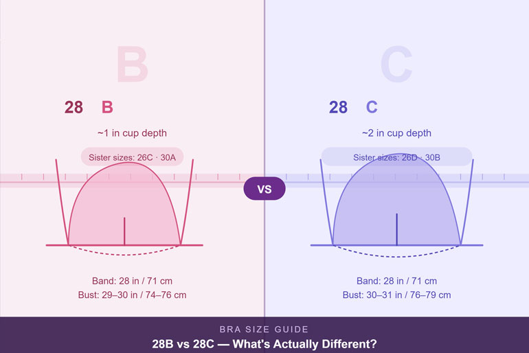 28B vs 28C Bra Size